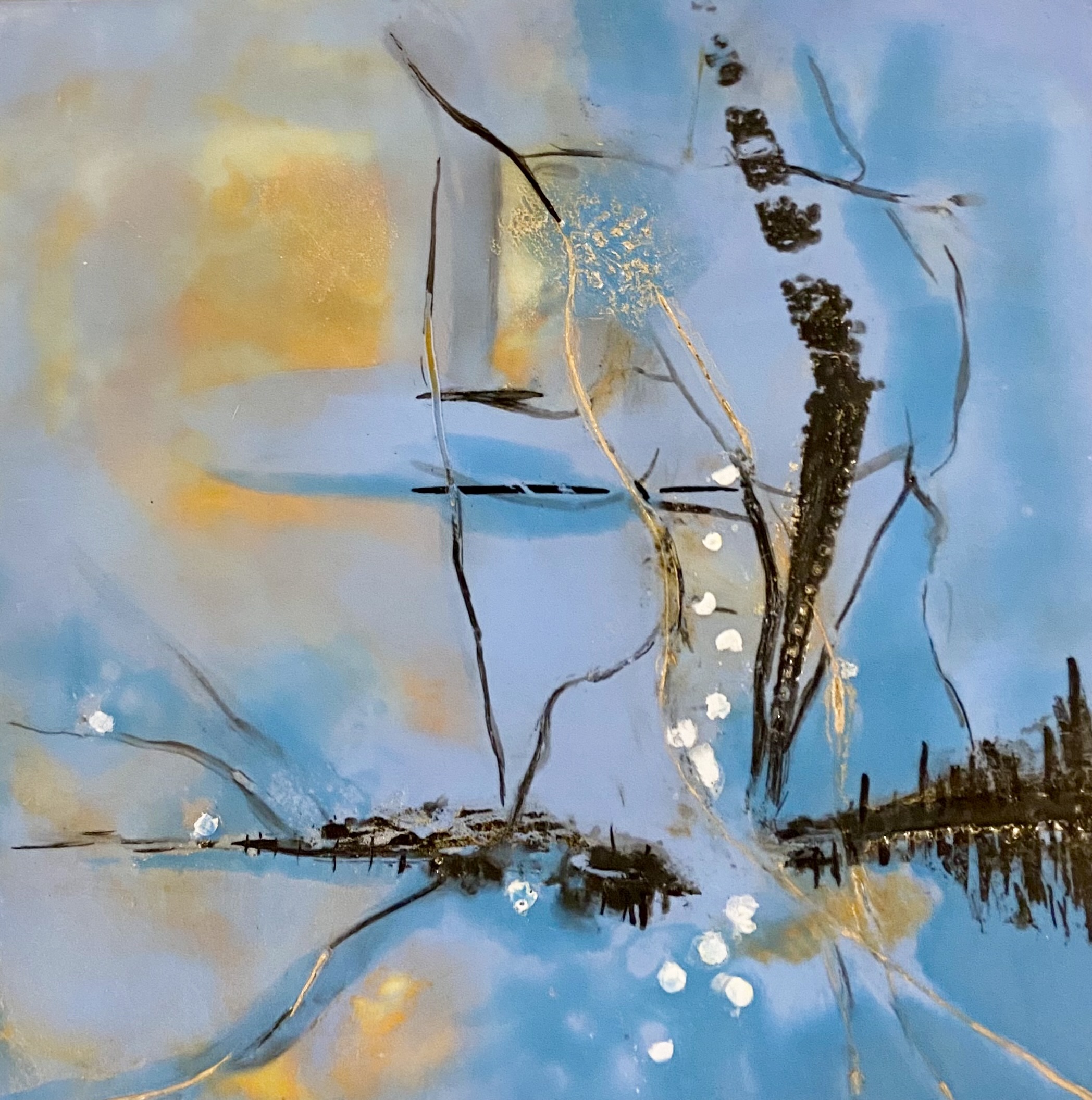 No Other Blue But You
Encaustic on panel
10″ x 10″
$550