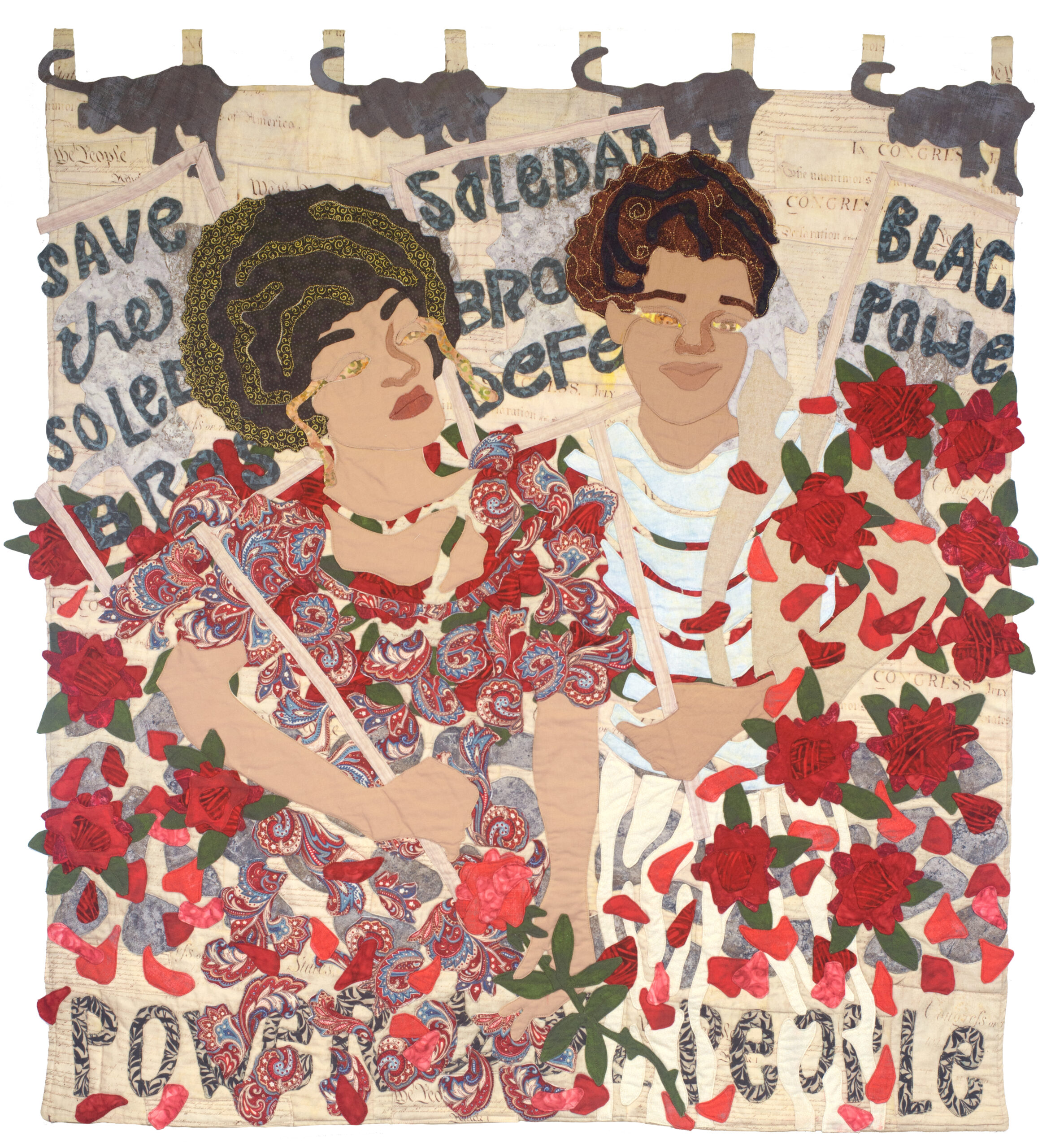 Roses for Angela, 1971
Stitched fabric
46″ x 42″
2021
$4,800