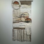 "Being Contained" jute, wool, cotton, novelty yarn, wire and wood attachments. 56 x 28. $1,450