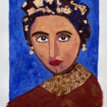 "Egyptian Woman" Monotype, 25" x 22" $400 by Elaine Buono