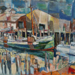 Gloucester Pier Oil on canvas Circa 1980’s canvas size 24″ x 30″ frame dimensions 29″ x 34.5″ $15,000.00