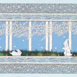 "April Rabbits" Hand cut layered paper, 6" x 12" $865