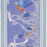 "Porcelain Blue Birds" Hand cut layered paper, 11.5" x 26.5" $5,350