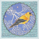 "The Goldfinch" Hand cut layered paper, 6" x 6" $850