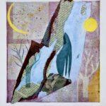 "Howling" Monotype with acrylic transfer, 16" x 15" $375 by Patricia Shaw Lima