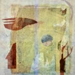 "The Disappeared" Monotype with acrylic transfer, 16" x 15" $325 by Patricia Shaw Lima