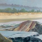 "Looking Back" oil on linen, oil on linen, 30x30. $1,500