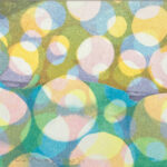 "Beam of Light 1" Multiple plates monotype collage, 10" x 12" $300 by Miki Nagano