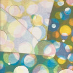 "Beam of Light 2" Multiple plates monotype collage, 12" x 10" $300 by Miki Nagano