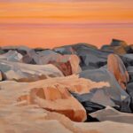 "Tangerine Dawn on Henlopen" oil on canvas, 48x60. $4,200