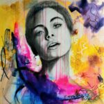 "Radiant" mixed media by Iana Mac, $570