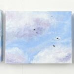 "Triptych: Whispers in Heaven" oil by Sandi Parker, $250