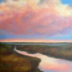 "Pink and Blue Marsh" oil by Angela Pierce, $350