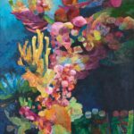 "Deep Dive" mixed media by Caroline Coolidge, $900