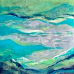 "Coastal Blues" encaustic by Terri Yacovelli