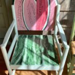 "Watermelon Chair" painted wood, before 1991, by Helen Wynn.  Rehoboth Art League purchase