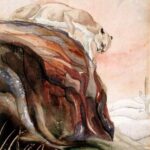 "Prey" watercolor on paper, 1966, by Teddie Tubbs (1915-1966). Bequest of P. Coleman Townsend Jr.