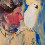 "Soldier and Cockatoo" gouache on paper,1942,by Jack Lewis. The Nancy and Russell Suniewick Jack Lewis Collection