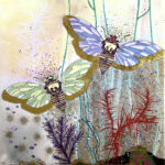 "Over & Under" overglaze on porcelain, 14x14, framed 17x17. $950.