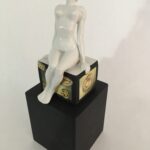 "Diamonds are Forever" overglaze and gold on porcelain, 7" high. $600